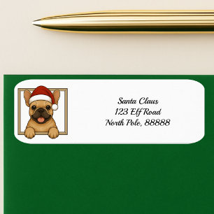 Joyeux French Bulldog Christmas Return Adresse