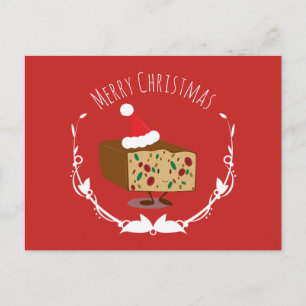 Joyeux gâteau aux fruits Joyeux Noël   Carte posta