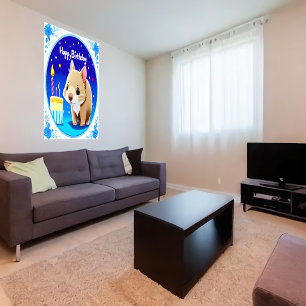 Joyeux gâteau wombat anniversaire   AI Art Poster