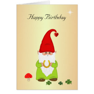 Joyeux Gnome avec fer à cheval sur Golden Birthday