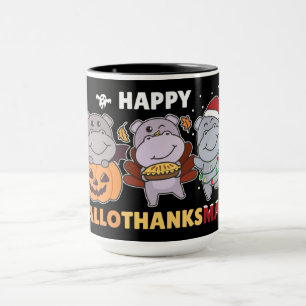 Joyeux Hallothanksmas Hippopotames Noël Hippo Mug