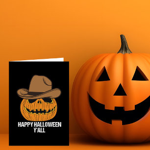 Joyeux Halloween à tous, carte cow-boy de citrouil