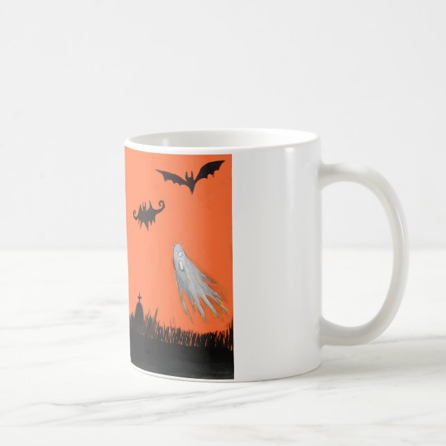 Joyeux Halloween Arbre Fantôme Chat classique Mug  (Droite)