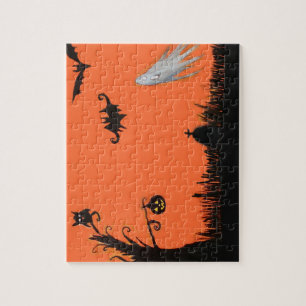 Joyeux Halloween Arbre Fantôme Puzzle avec boîte c