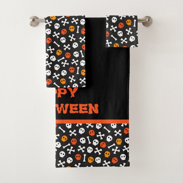 Joyeux Halloween Bones mignons et crânes (En situation)