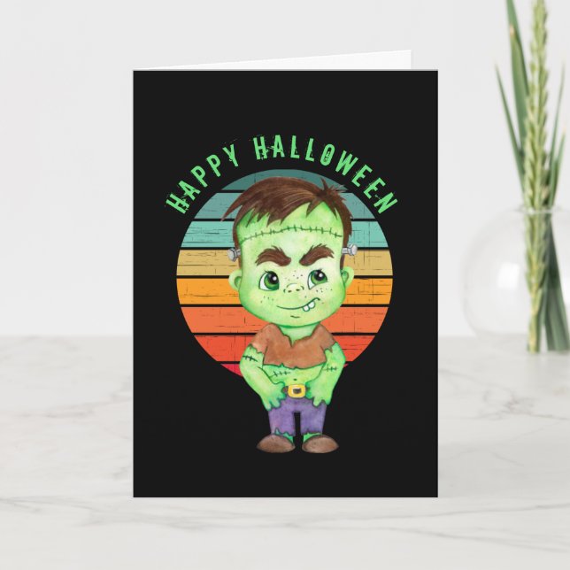 Joyeux Halloween - Carte de frankenstein (Devant)