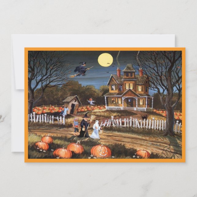 joyeux halloween Carte de vacances plate (Devant)