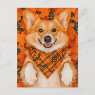 Joyeux Halloween Carte Postale Corgi Chien Mignon