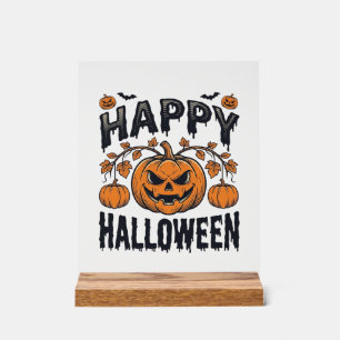 Joyeux Halloween Citrouille Design de Gravure Vint