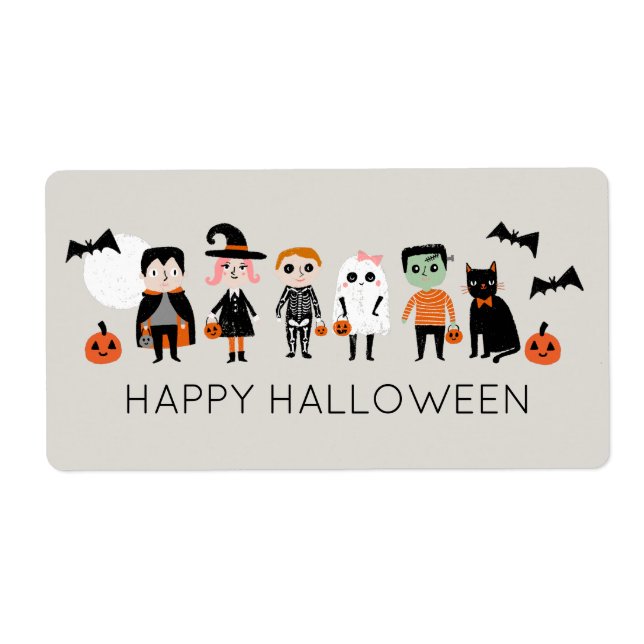 Joyeux Halloween enfants mignons en costumes (Devant)