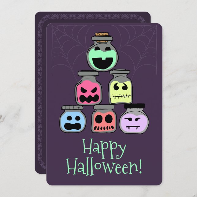 Joyeux Halloween jarres Costume Fête Invitation (Devant / Derrière)