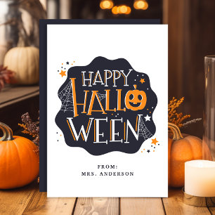 Joyeux Halloween Mignons Enfants Carte de Classe