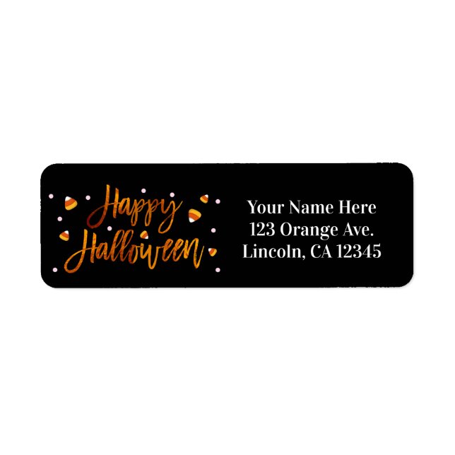 Joyeux Halloween Orange Moderne Script Tendance (Devant)