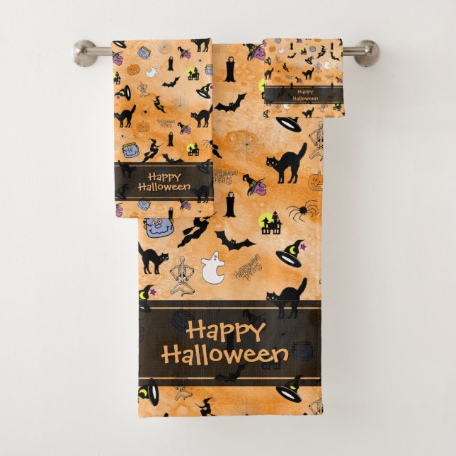 Joyeux Halloween Random Iconic Motif Orange (En situation)