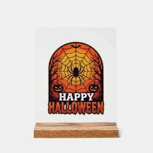 Joyeux Halloween Toile d'araignée Gravure Vintage
