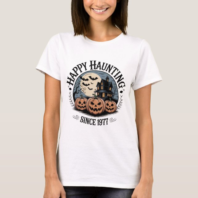 Joyeux Haunting depuis 1977 T-Shirt | Vintage (Devant)