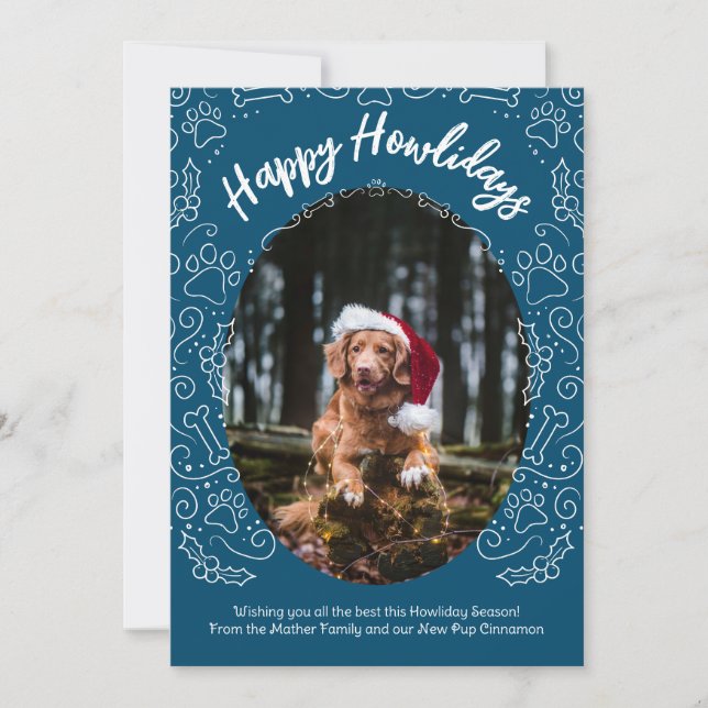 Joyeux Howlidays Chien animal de compagnie carte d (Devant)