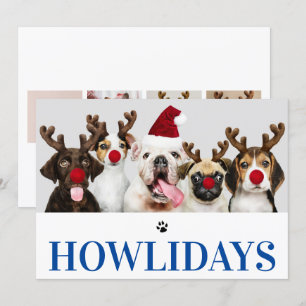 Joyeux Howlidays Chien Noël 5 Carte photo
