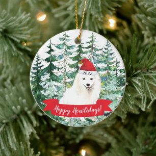 Joyeux Howlidays Chien Spitz Japonais Ornement de