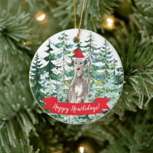 Joyeux Howlidays Irish Wolf Hound Ornement de Noël
