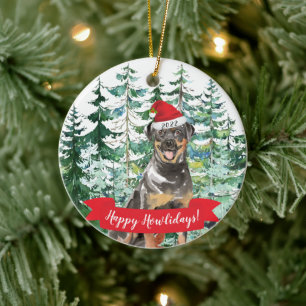 Joyeux Howlidays Ornement de Noël Chien Rottweiler