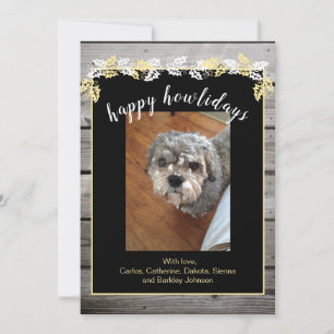 Joyeux Howlidays Pet Lover Carte photo de vacances