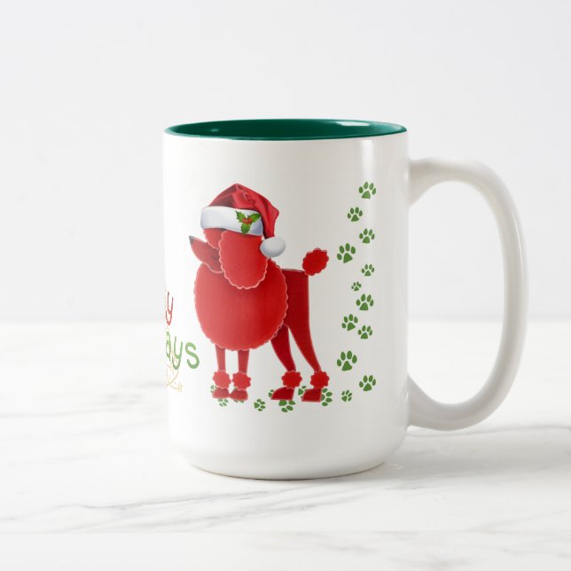 Joyeux Howlidays Poodle Coffee Mug (Droit)
