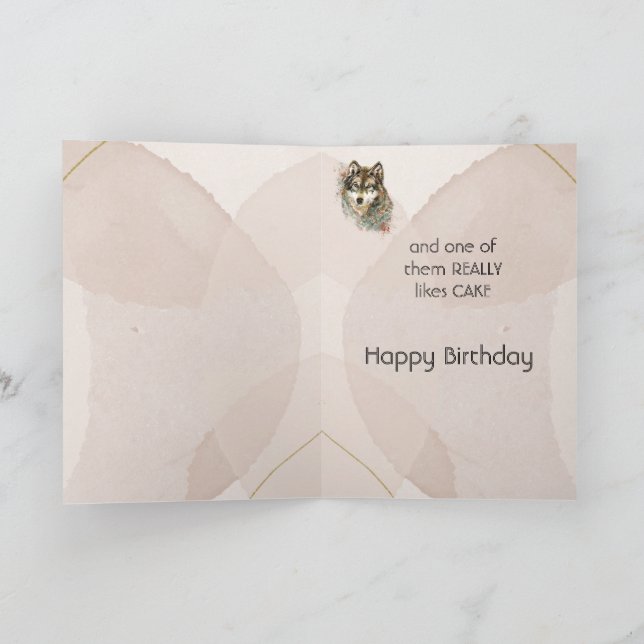 Joyeux Humour d'anniversaire Wolf, carte des loups (Intérieur)