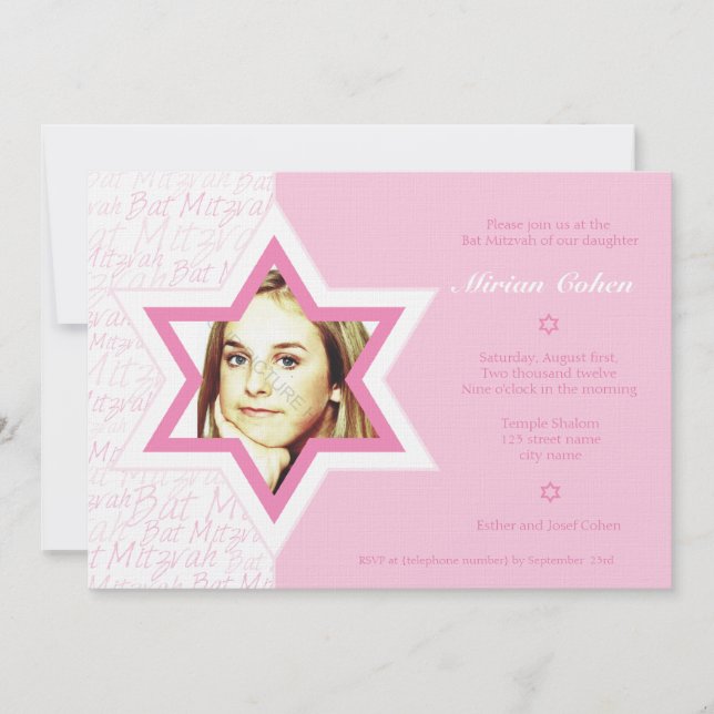 Joyeux - Invitation Bat mitzvah (Devant)