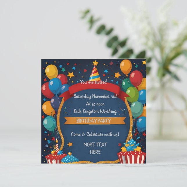 Joyeux Invitation d'anniversaire (Debout devant)