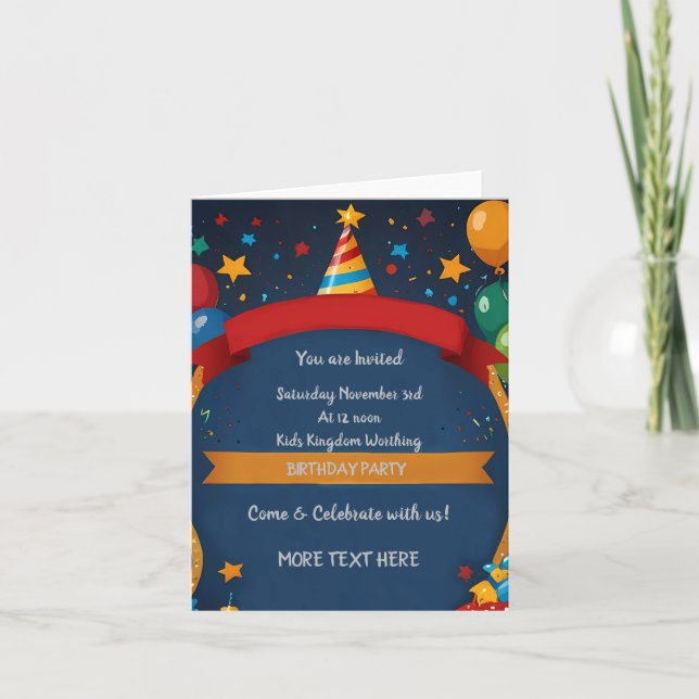 Joyeux Invitation d'anniversaire (Devant)