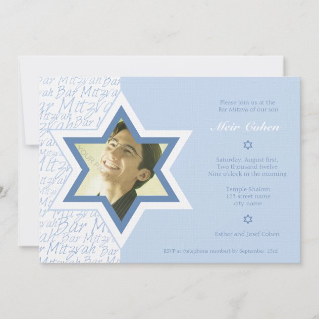 Joyeux - invitation de Mitzvah de barre (Devant)
