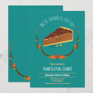 Joyeux Invitation de tarte à la Pecan Joyeux de Th