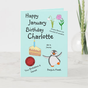 Joyeux Janvier Anniversaire Carte de voeux pliée