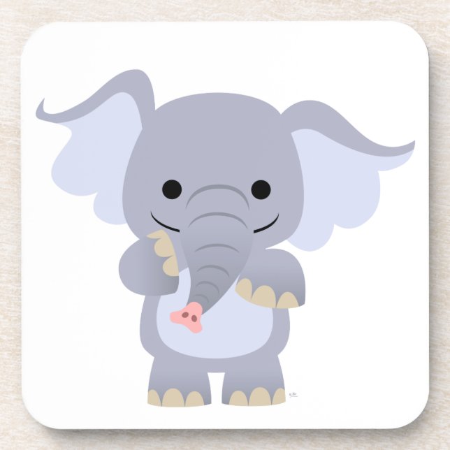 Joyeux jeu de Dessous de verre d'éléphant de dessi (Devant)