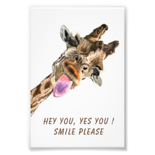 Joyeux Joueur Giraffe Custom Text Drôle Poster