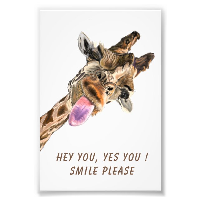Joyeux Joueur Giraffe Custom Text Drôle Poster (Devant)