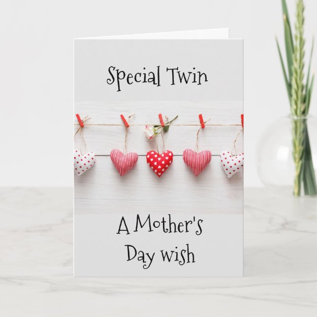 JOYEUX JOUR DE LA MÈRE **TWIN** CARTE DE JOUR DE L (Devant)