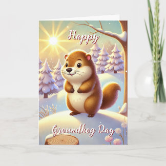 Joyeux Jour de marmotte et carte d'histoire hiver
