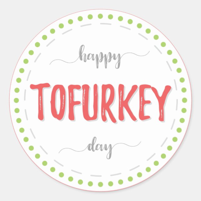 "Joyeux jour du tofurkey" étiquette (Devant)