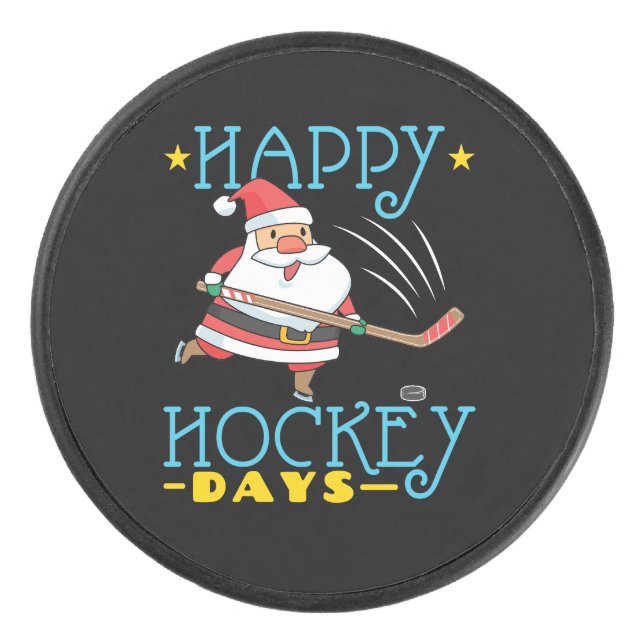 Joyeux Jours de hockey Noël Père Noël (Devant)