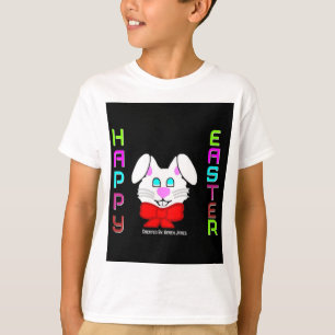 Joyeux Joyeux Bunny Boys de Pâques T-shirt blanc