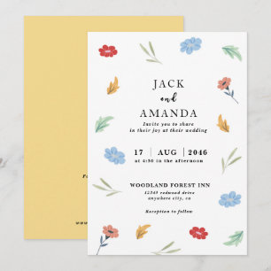 Joyeux Joyeux Faire-part de mariage floral coloré