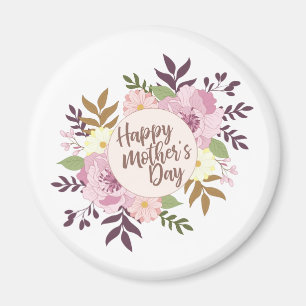 Joyeux Joyeux Fête des Mères Fleur Wreath   Magnet