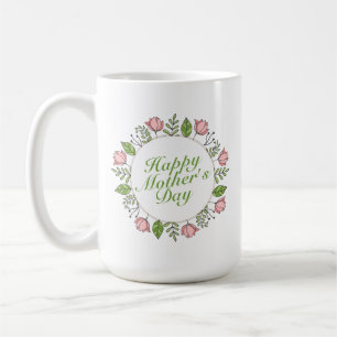 Joyeux Joyeux Fête des Mères Floral   Mug classiqu