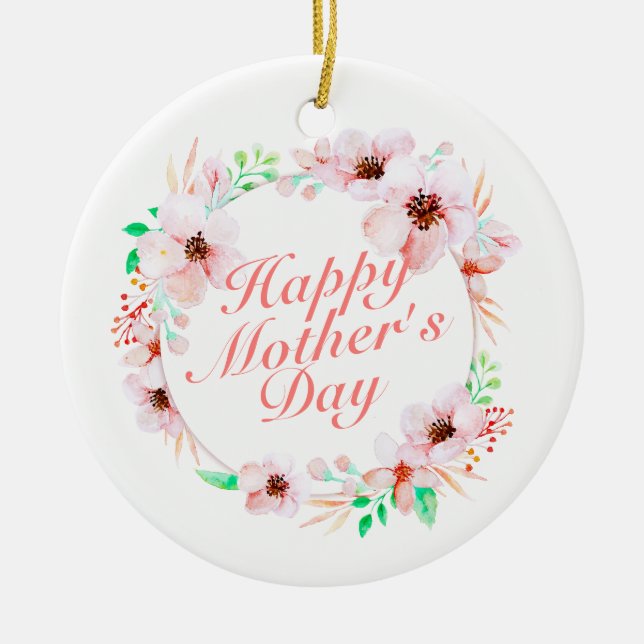 Joyeux Joyeux Fête des Mères Ornement de fleurs Wr (Devant)