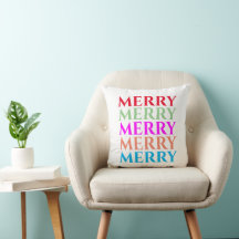 Joyeux Joyeux Joyeux Joyeux Coussin de Noël