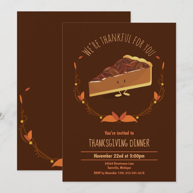 Joyeux Joyeux Joyeux Pecan Pie Invitation (Devant / Derrière)