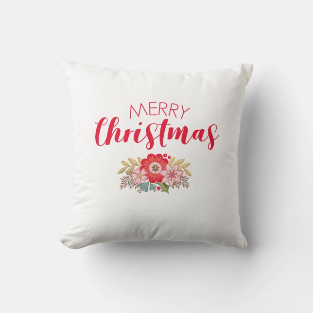 Joyeux Joyeux Noël Festif Oreiller (Recto)