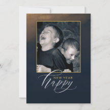 Joyeux Joyeux Nouvel An 5 x 7 Carte - 1 Photo